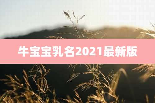 牛宝宝乳名2021最新版