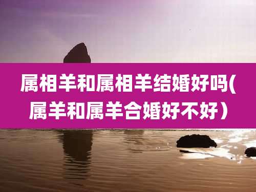 属相羊和属相羊结婚好吗(属羊和属羊合婚好不好）