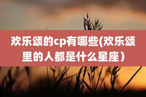 欢乐颂的cp有哪些(欢乐颂里的人都是什么星座)