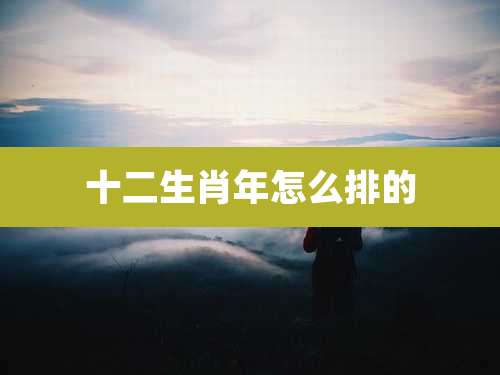 十二生肖年怎么排的