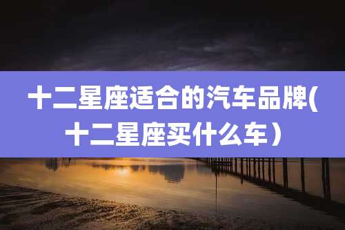 十二星座适合的汽车品牌(十二星座买什么车）