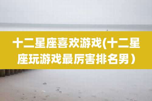 十二星座喜欢游戏(十二星座玩游戏最厉害排名男）