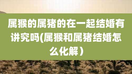 属猴的属猪的在一起结婚有讲究吗(属猴和属猪结婚怎么化解）