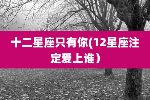 十二星座只有你(12星座注定爱上谁)