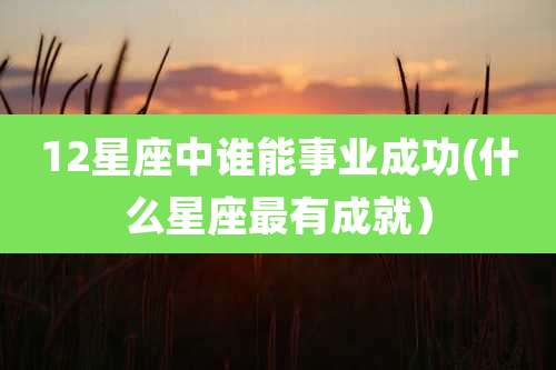 12星座中谁能事业成功(什么星座最有成就)