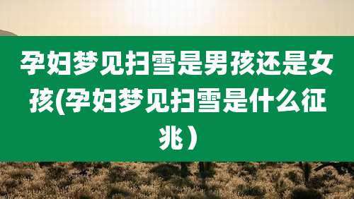 孕妇梦见扫雪是男孩还是女孩(孕妇梦见扫雪是什么征兆）