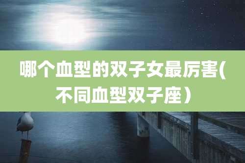 哪个血型的双子女最厉害(不同血型双子座)