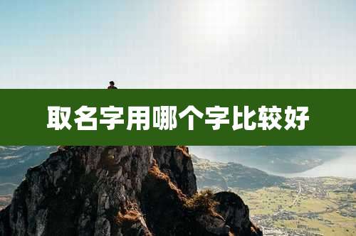 取名字用哪个字比较好