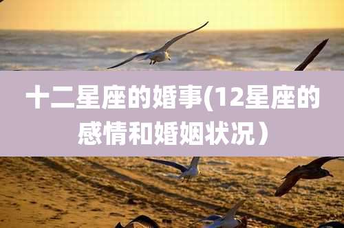 十二星座的婚事(12星座的感情和婚姻状况)