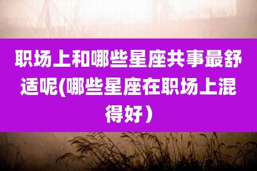职场上和哪些星座共事最舒适呢(哪些星座在职场上混得好）