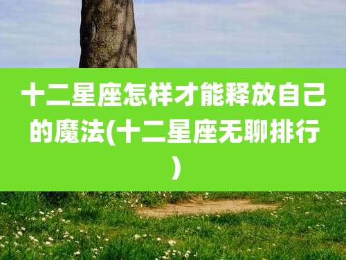 十二星座怎样才能释放自己的魔法(十二星座无聊排行）