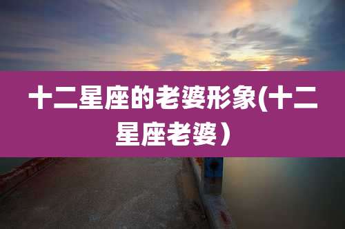 十二星座的老婆形象(十二星座老婆）