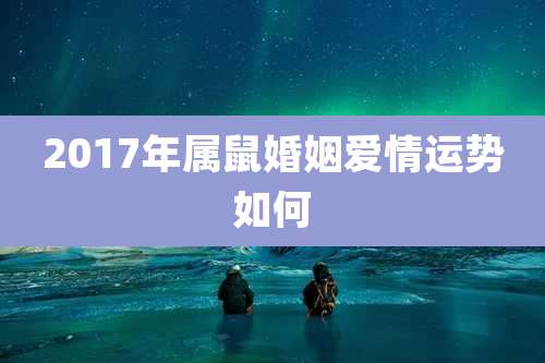 2017年属鼠婚姻爱情运势如何