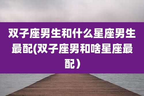双子座男生和什么星座男生最配(双子座男和啥星座最配）