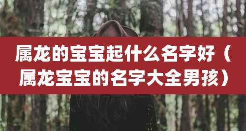 属龙的宝宝起什么名字好（属龙宝宝的名字大全男孩）