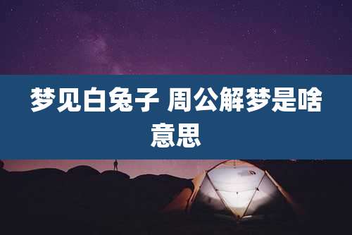 梦见白兔子 周公解梦是啥意思