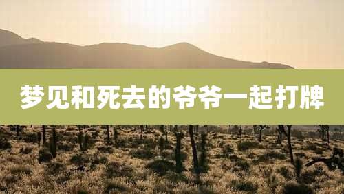 梦见和死去的爷爷一起打牌