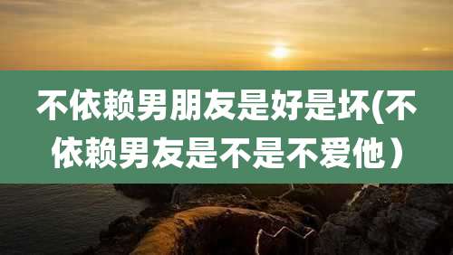 不依赖男朋友是好是坏(不依赖男友是不是不爱他)
