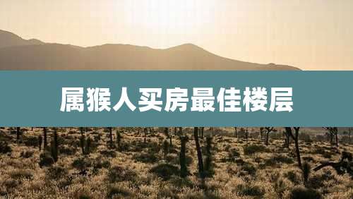 属猴人买房最佳楼层