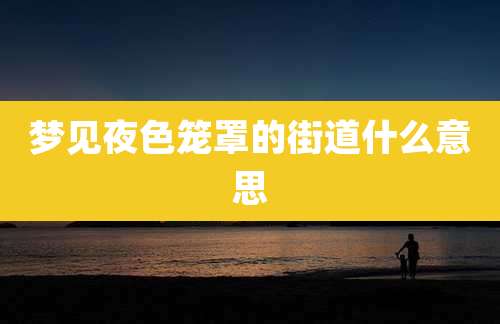 梦见夜色笼罩的街道什么意思