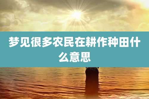 梦见很多农民在耕作种田什么意思