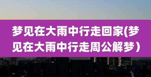 梦见在大雨中行走回家(梦见在大雨中行走周公解梦)