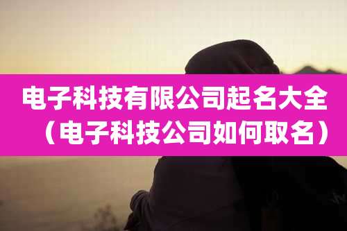 电子科技有限公司起名大全(电子科技公司如何取名)