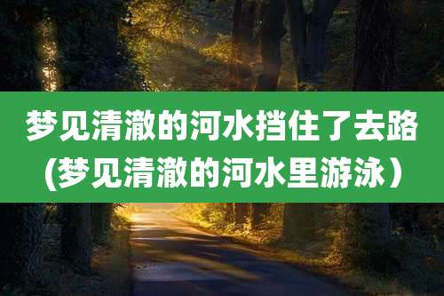 梦见清澈的河水挡住了去路(梦见清澈的河水里游泳)