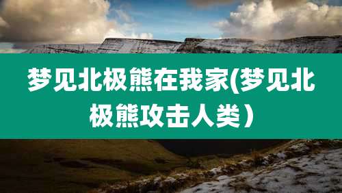 梦见北极熊在我家(梦见北极熊攻击人类)