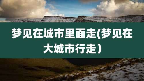 梦见在城市里面走(梦见在大城市行走）