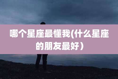 哪个星座最懂我(什么星座的朋友最好）