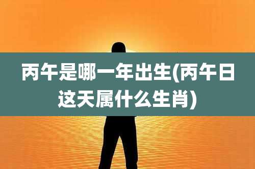 丙午是哪一年出生(丙午日这天属什么生肖)