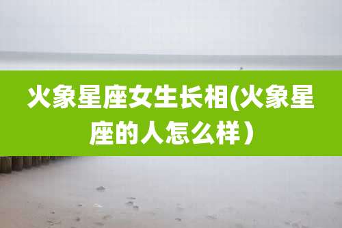 火象星座女生长相(火象星座的人怎么样)
