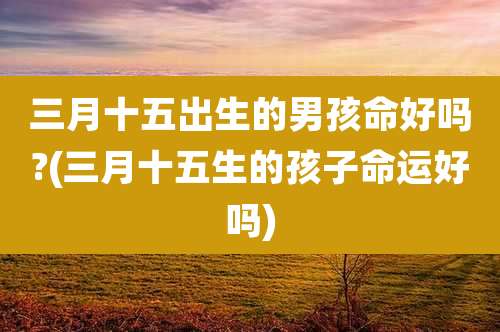 三月十五出生的男孩命好吗?(三月十五生的孩子命运好吗)