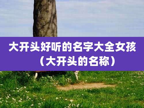 大开头好听的名字大全女孩(大开头的名称)