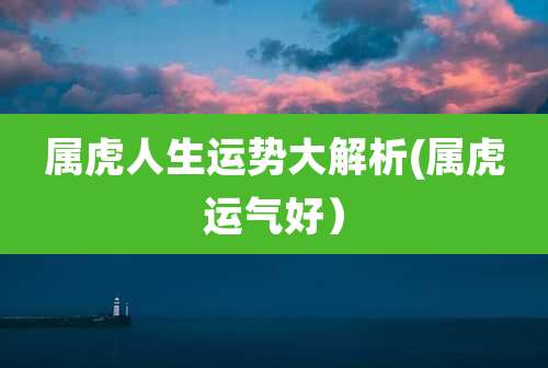 属虎人生运势大解析(属虎运气好)