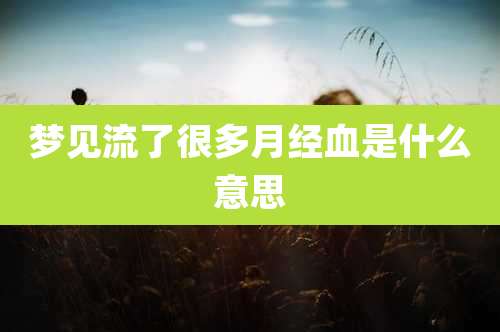 梦见流了很多月经血是什么意思