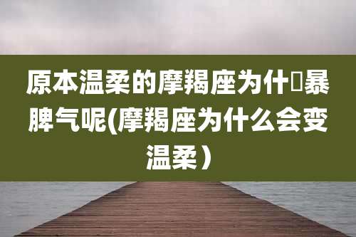 原本温柔的摩羯座为什麼暴脾气呢(摩羯座为什么会变温柔)