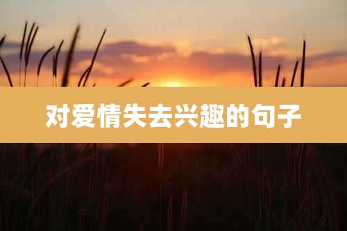 对爱情失去兴趣的句子
