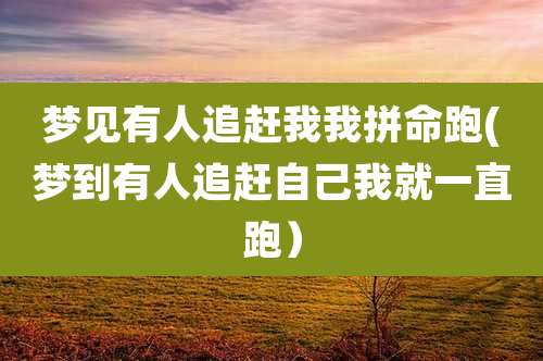 梦见有人追赶我我拼命跑(梦到有人追赶自己我就一直跑）