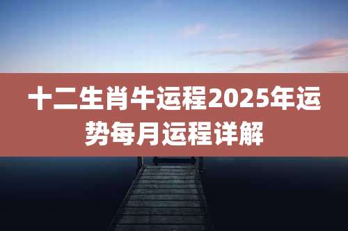 十二生肖牛运程2025年运势每月运程详解