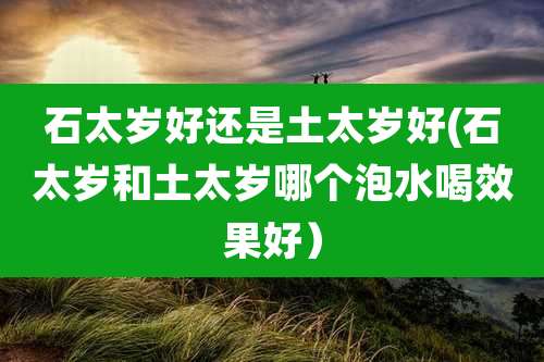 石太岁好还是土太岁好(石太岁和土太岁哪个泡水喝效果好)