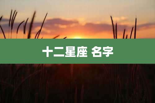 十二星座 名字
