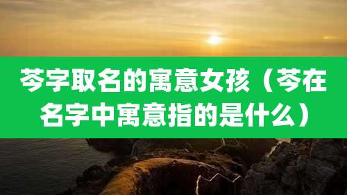 芩字取名的寓意女孩（芩在名字中寓意指的是什么）