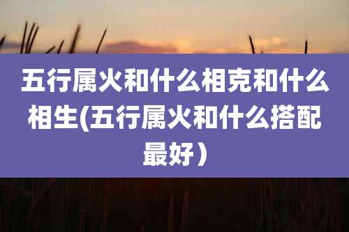五行属火和什么相克和什么相生(五行属火和什么搭配最好)