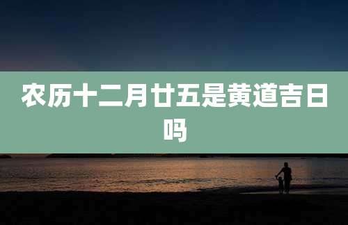 农历十二月廿五是黄道吉日吗