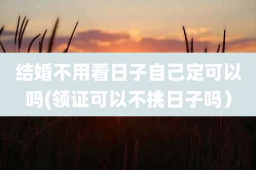 结婚不用看日子自己定可以吗(领证可以不挑日子吗)