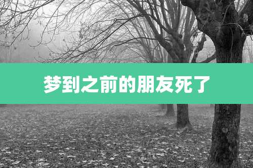 梦到之前的朋友死了