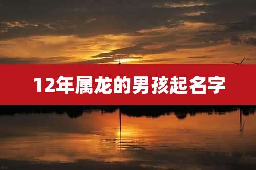 12年属龙的男孩起名字
