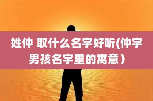 姓仲 取什么名字好听(仲字男孩名字里的寓意)